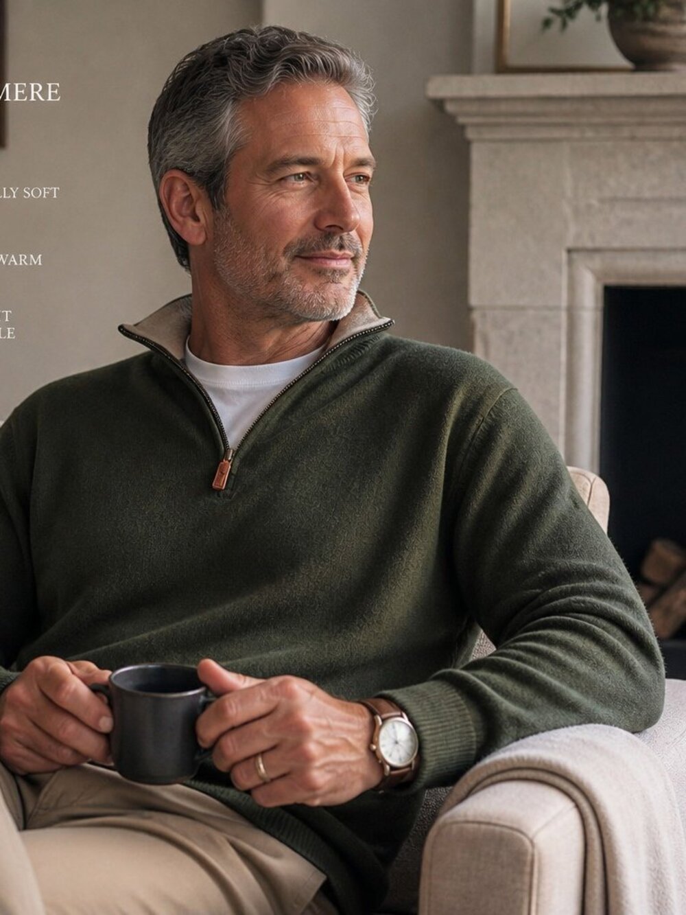 Qoarter Zip Cashmere Sweater